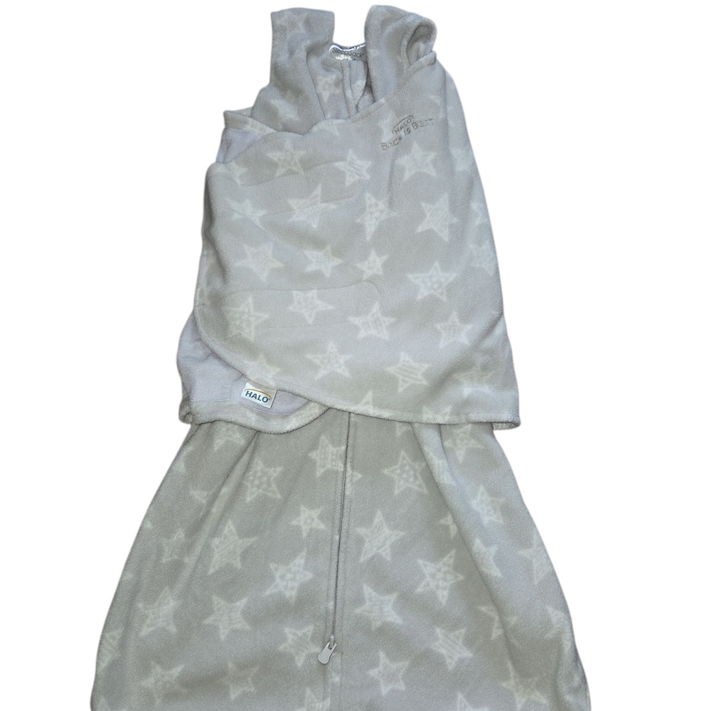 Halo Light Gray Starry Sleep Sack Swaddle